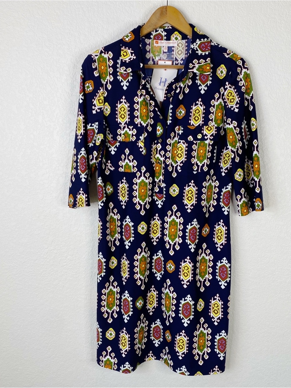 Jude Connally Navy Blue Medallion Sloane Dress